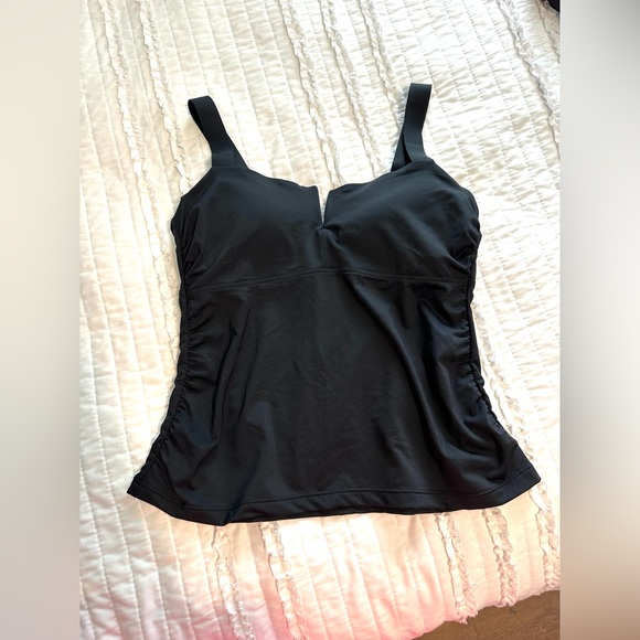 Athleta Square Neck V Bra Cup Tankini Top Black bikini top Size 34 B/C-NWOT $89 - Picture 3 of 5